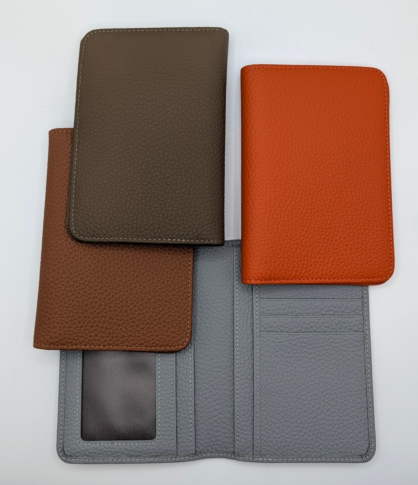 Full Grain Leather Passport Holder - Pigeon Blue