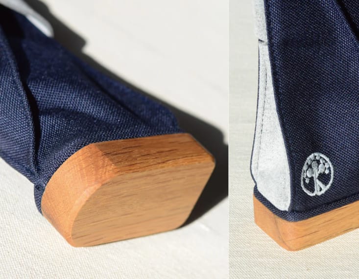 Navy/Mix Gray Wood Base Standing Case