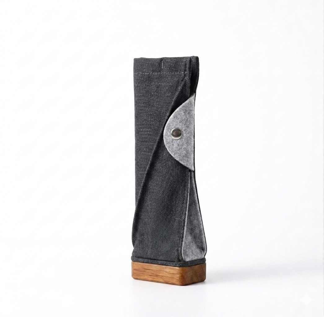 Charcoal/Mix Grey Wood Base Standing Case