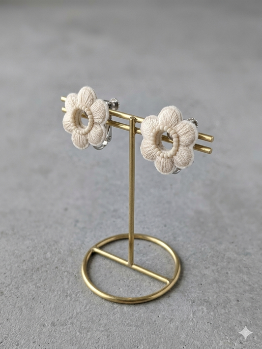White Clip-on Earrings
